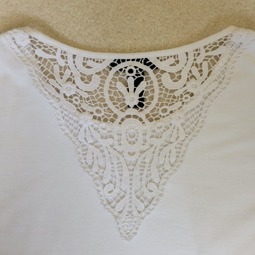 NWT Style & Co Size S Winter Escape Short Dolman Sleeve White Tie Front